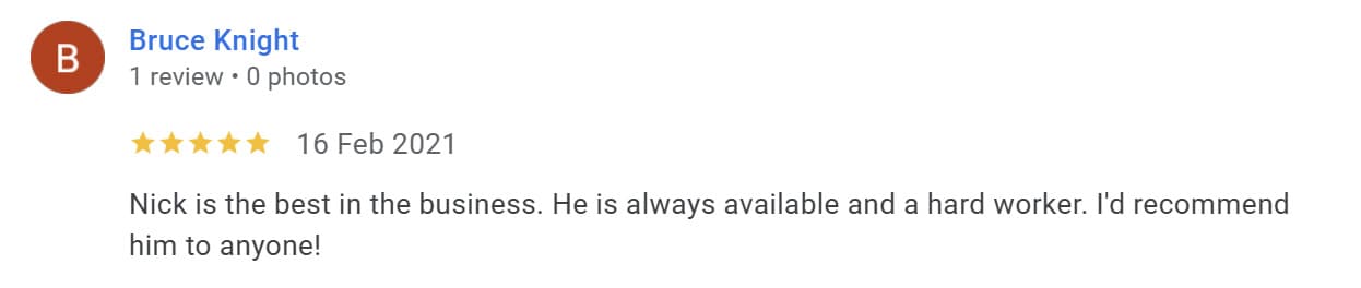 Five star customer review